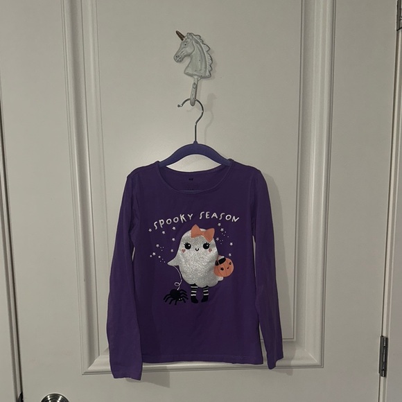 Girls H&M Spooky Season Purple Long Sleeve Size 6X-7 - Picture 1 of 2
